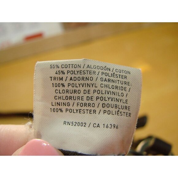 Liz Claiborne Monogram Crossbody Shoulder Bag Dark Brown Gold Adjustable Straps - Picture 9 of 12